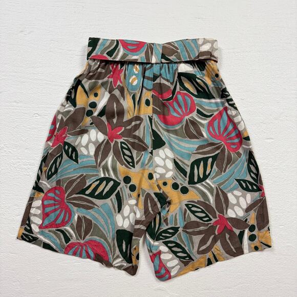 Vintage 90s St. Damien Floral High Rise Shorts With Belt, Fits Small - Picture 7 of 7